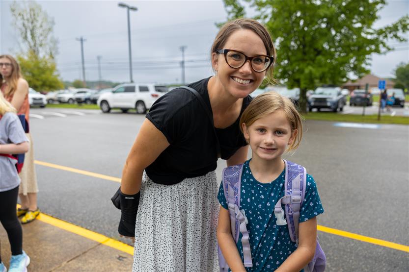 People smile on the first day of school
